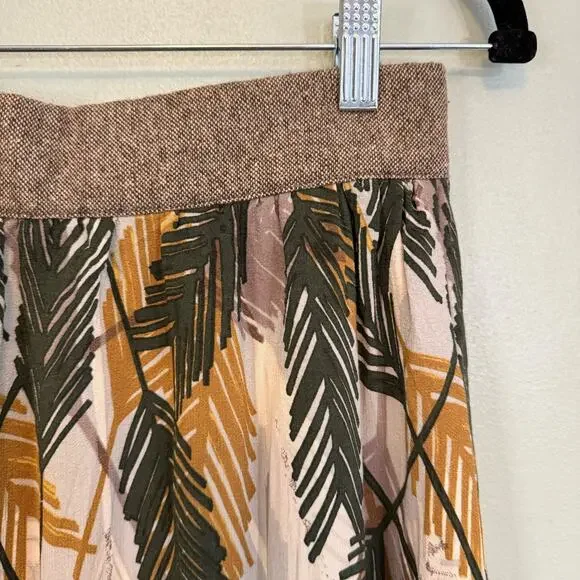 Anthropologie Edme & Esyllte Midi Skirt 2 Flurried Plumes Button Front Brown - Picture 4 of 10